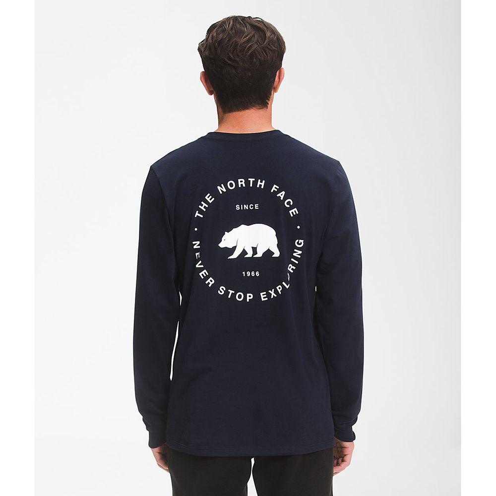 The North Face Long Sleeve Bear Nse Ανδρικα Μπλούζα Με Μακρύ Μανίκι - Σκουρο Μπλε (OIFG95870)